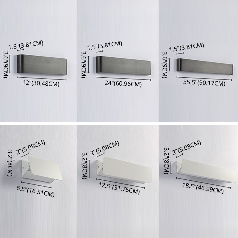 Lámpara de pared de aluminio de 1 luce de pared de rectángulo LED simple moderno para sala de estar para sala de estar