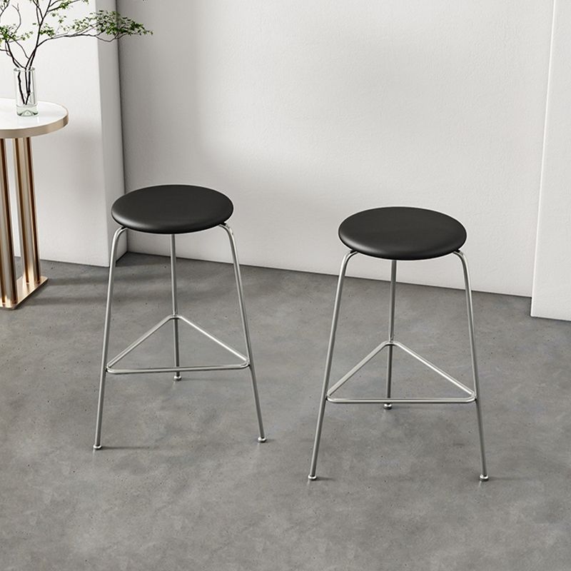Contemporary Indoor Metal Bar Stool Backless Upholstered Bar Stool
