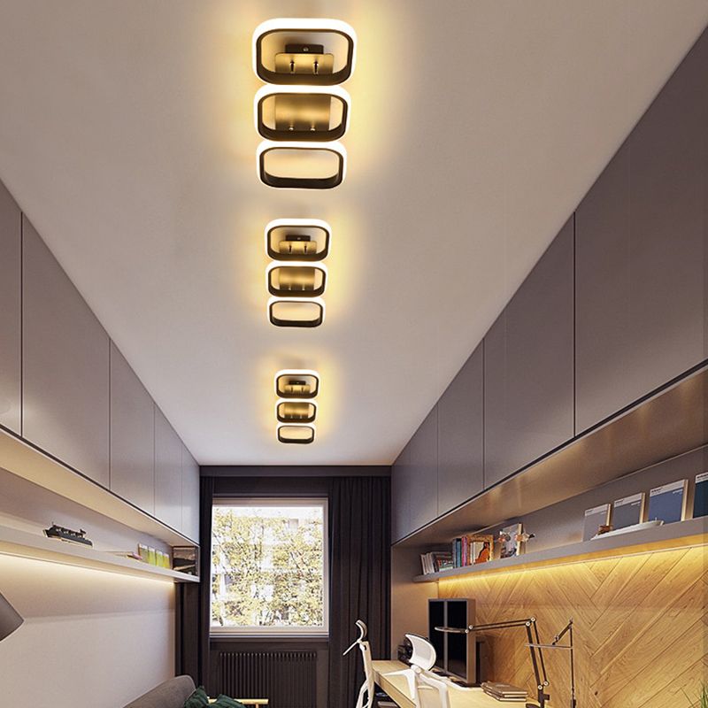 Multi Lights Moderne Scandinavische semi-inbouwlamp Ijzer en acryl schaduw LED-licht voor keuken