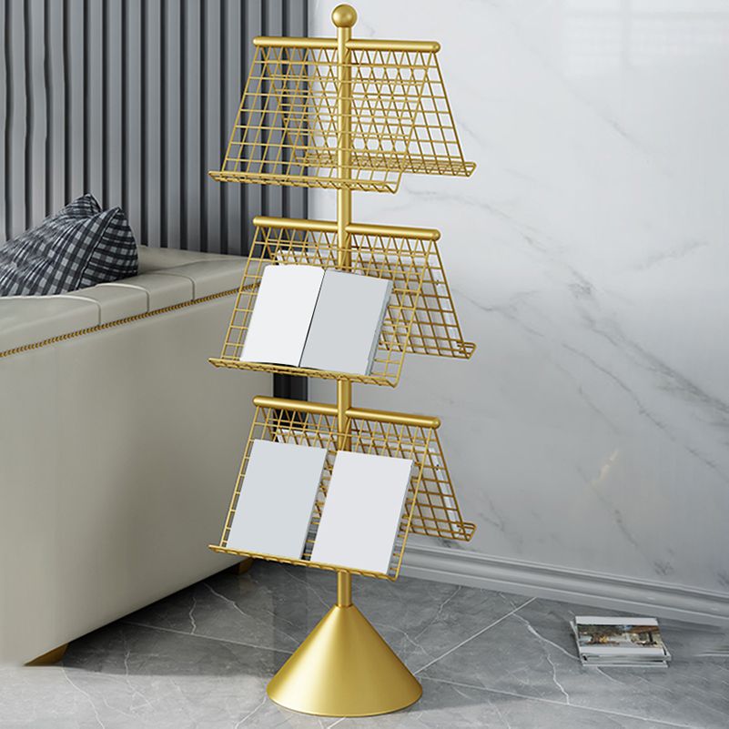 Glam Metal Shelf Bookcase Closed Back Book Shelf for Home Office