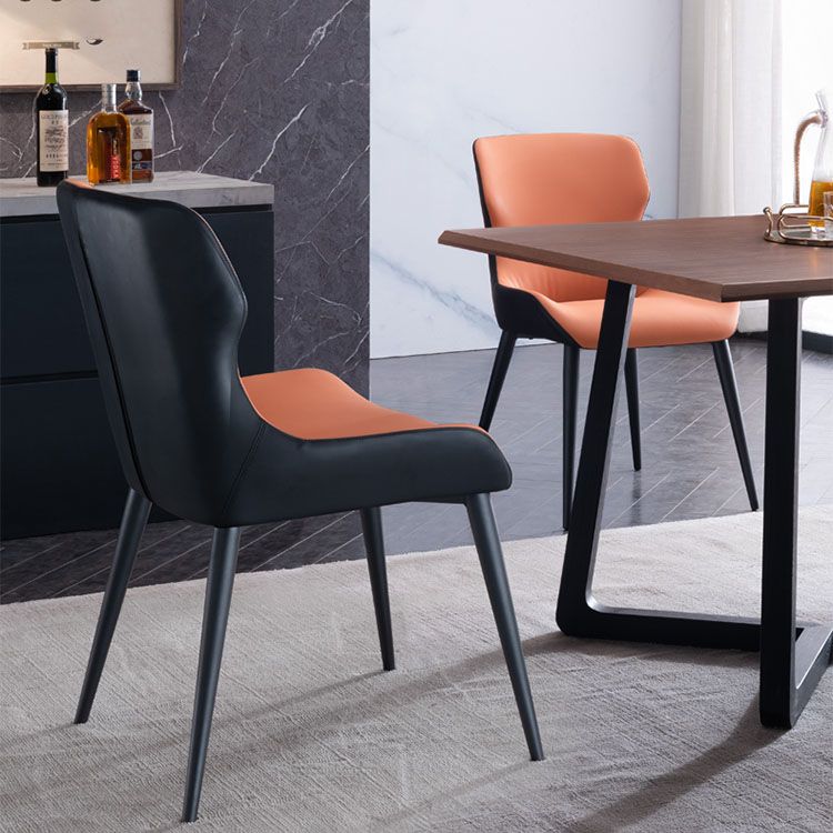 Sillas de comedor de cocina con brazo trasero de silla de metal de estilo moderno