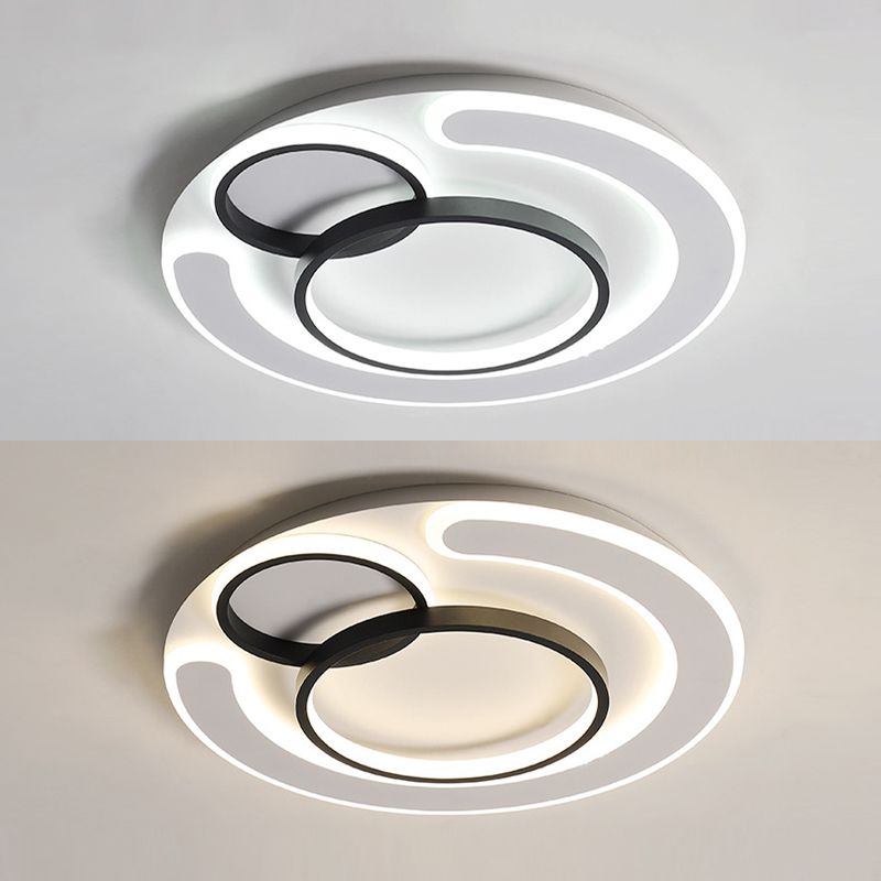 Plafonnier LED à anneau fin Simplicité Acrylique 3 têtes Plafonnier en LED intégrée