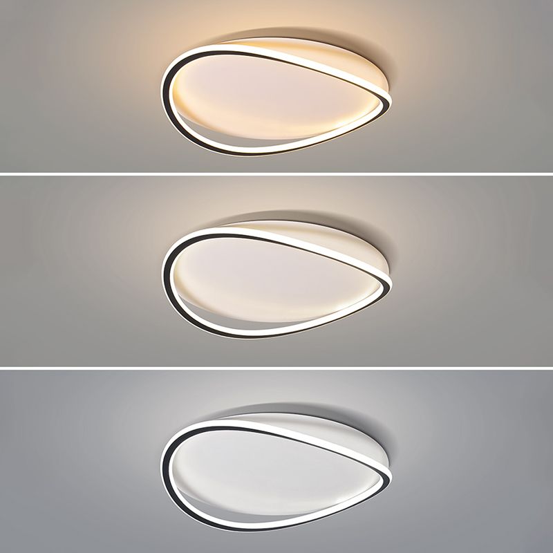 Minimalism Metal LED Flush Mount 1-Light Geometric Ceiling Mounted Light for Bedroom