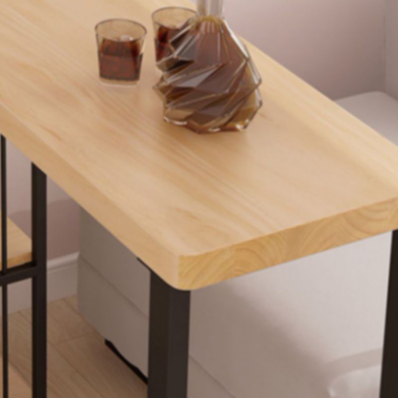 1/3 Pieces Modern Rectangle Pub Table Set Wooden Counter Table with High Stools