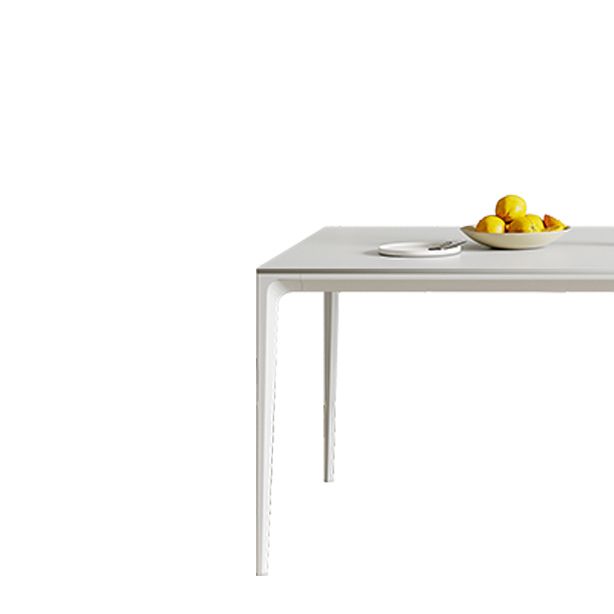 Modern Style Dining Table Sintered Stone Rectangle 4 Legs Table