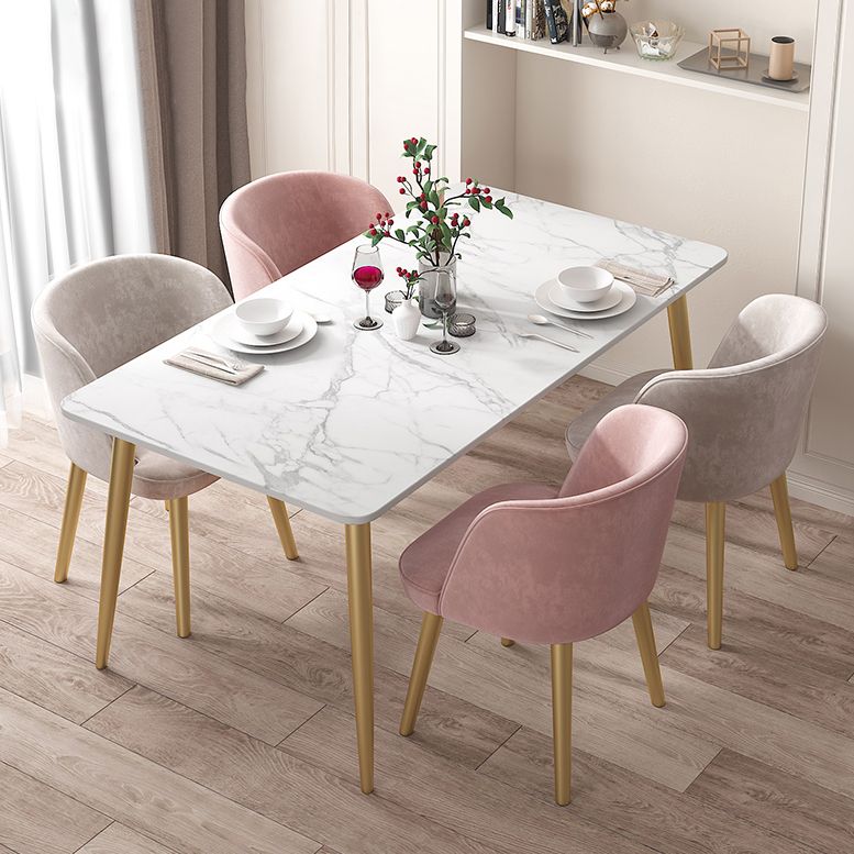 Calco della sala da pranzo tradizionale del rettangolo di 4 piedi di 4 piedi Collezione da pranzo in pietra