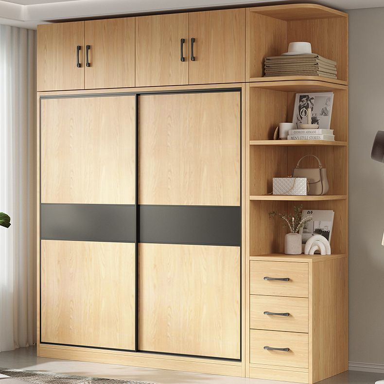 Modern Pine Solid Wood Wardrobe Freestanding Wardrobe with Soft Close Doors
