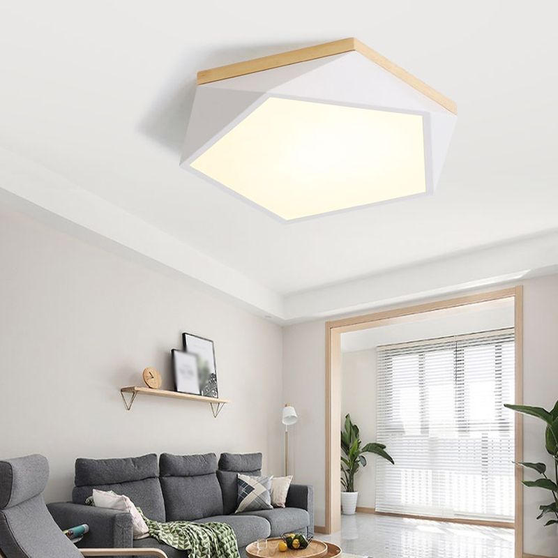 Plafonnier en forme de géométrie de style moderne, éclairage de plafond en métal à 1 lumière pour chambre à coucher
