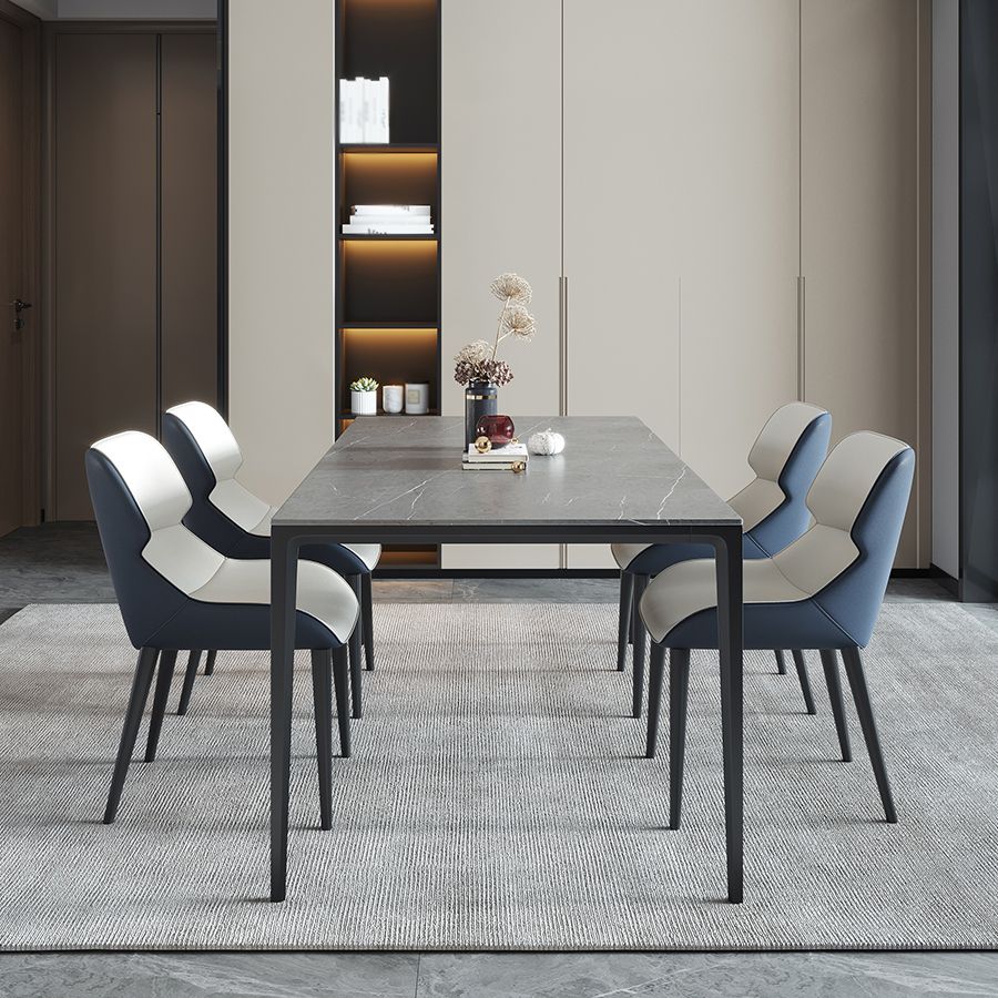 Mesa de comedor de piedra sinterizada Mesa de 4 patas de estilo industrial para comedor