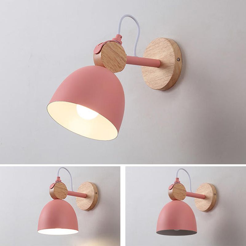 Flared Wall Lighting Fixtures Modern Style Wood 1 Light Wall Lighting