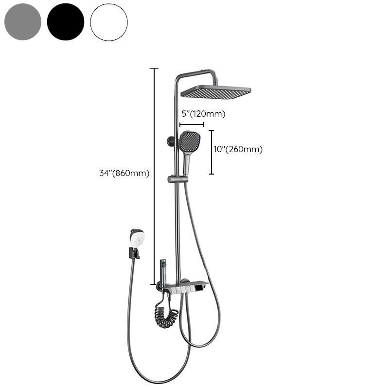 Contemporary Shower System Dual Shower Head Slide Bar Thermostatic Wall Mounted Shower Set