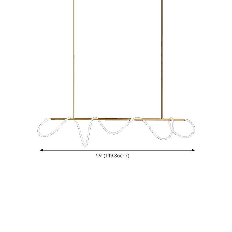 Line Shape Hanging Lamp Modern Island Chandelier Lights for Dining Room