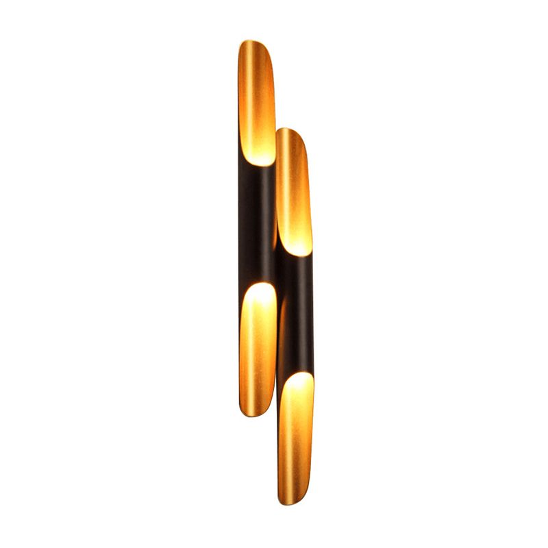 Black and Gold Wall Light in Modern Luxury Style Aluminium Cylindroid Wall Lamp for Interior Spaces