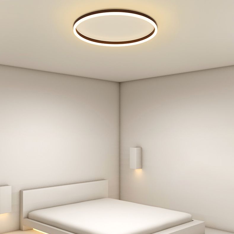 Aluminum LED Ceiling Light Round Black Modern Flush Mount Lamp for Living Room