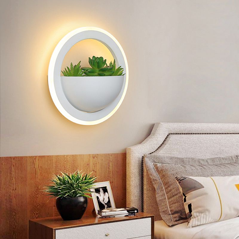 Nordic LED Wall Mounted Light Creative Green Plant Wall Lamp for Corridor