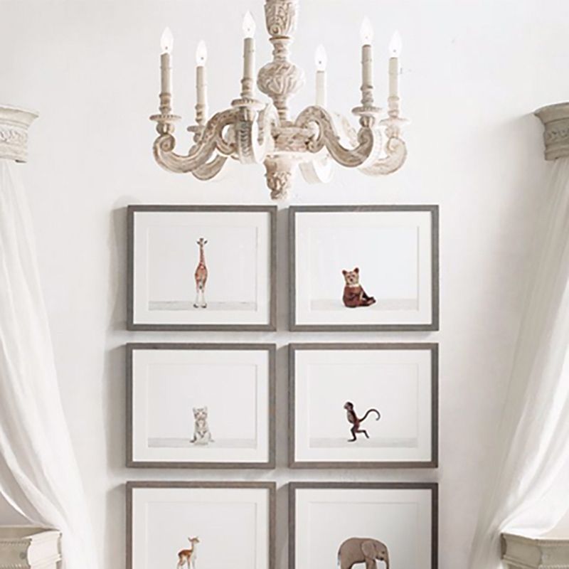 Massivholzkandelabra Kronleuchter Vintage Country Style Parlour Anhänger Licht