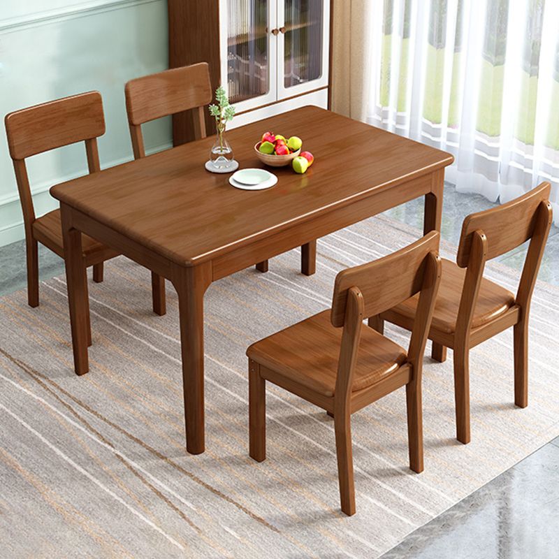 Contemporary Kitchen Dining Side Chair Wood Open Back Dining Side Chair
