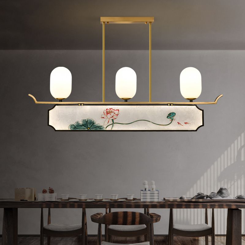 Accesorios de iluminación de la isla de cilindro modernos iluminación de vidrio