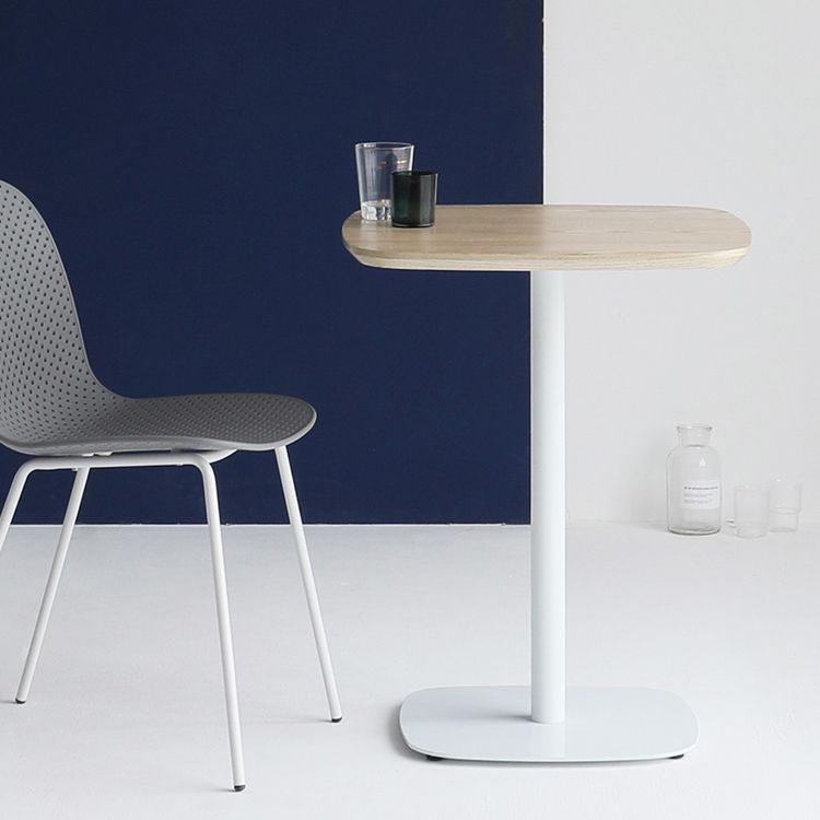 Metal Industrial Square Dining Table Manufactured wood Top Table with Pedestal Base