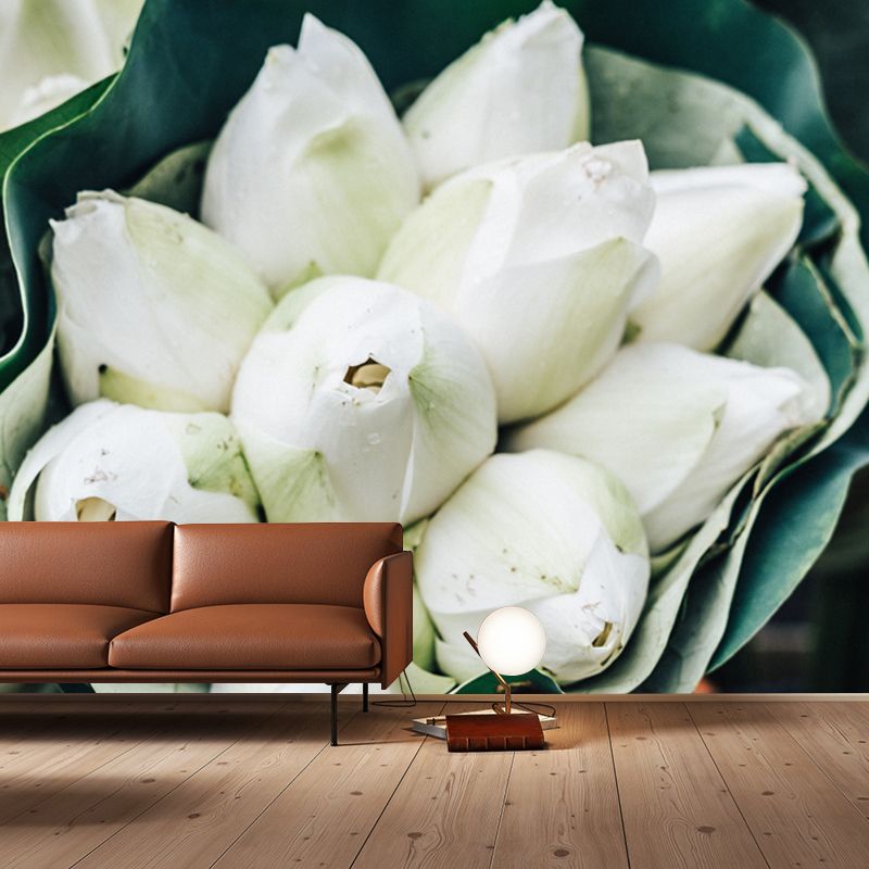 Sitting Room Wall Covering Moisture-Resistant Flower Mural, Made to Measure