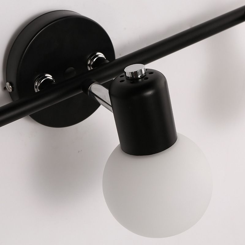 Globe Living Vanity Sconce Light Metal and Milk Glass 2/3 Lights Contemporary Wall Lightture en noir