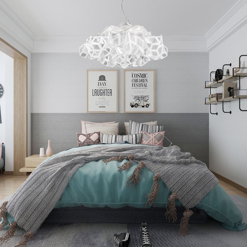 Gold/Clear Geometric Chandelier Light Fixture Modernism Acrylic 4 Lights Pendant Light Fixture