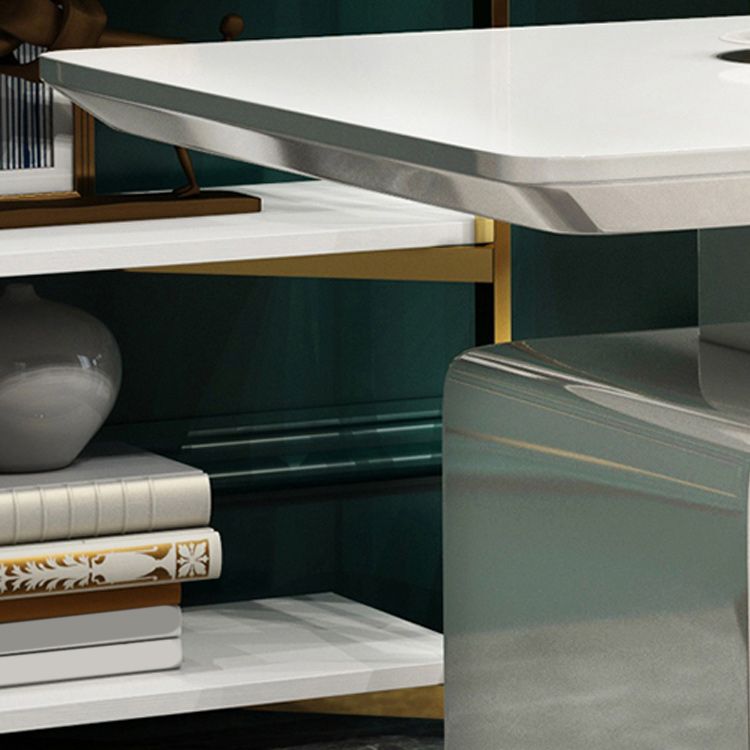 Rectangle Home Writing Table Modern Wooden Working Desk with Drawers