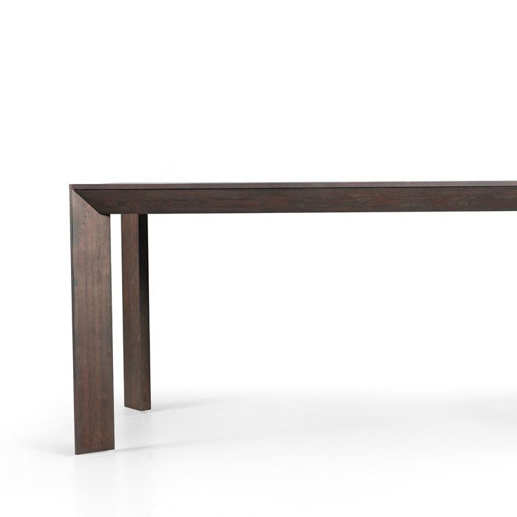 Rectangle 4 Legs Industrial Table Black Color Fixed Table of Pine Solid Wood