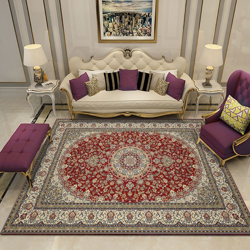 Tappeto di stampa damask marocchina multicolore in polipropilene tappeto resistente alle macchie resistenti a tappeto anti-slip per arredamento per la casa