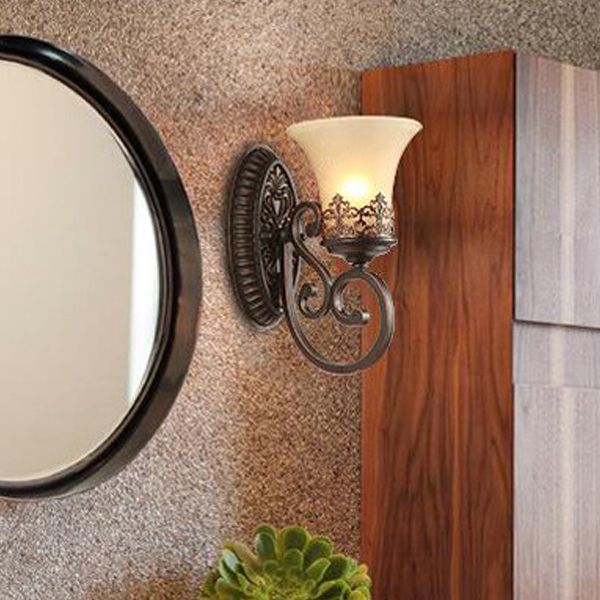 Geometric Shape Glass Vanity Sconce Light Modern Vanity Mirror Lights in Black