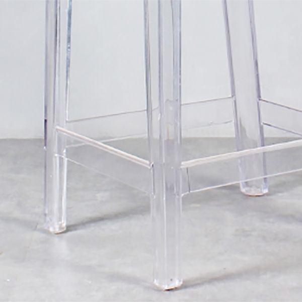 Industrial Backrest Armless Counter High Chair Plastic Bar Stool with 4 Legs