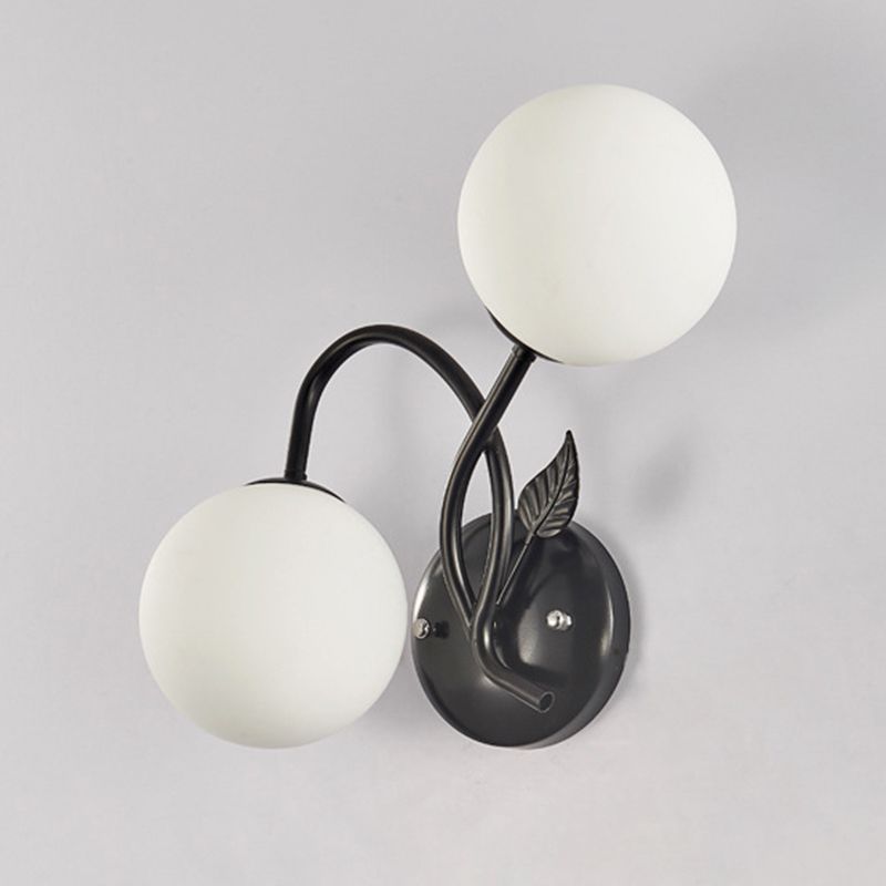 Modern Sconce Light Fixture 2-Light Wall Sconce with Metal and Glass for Living Room