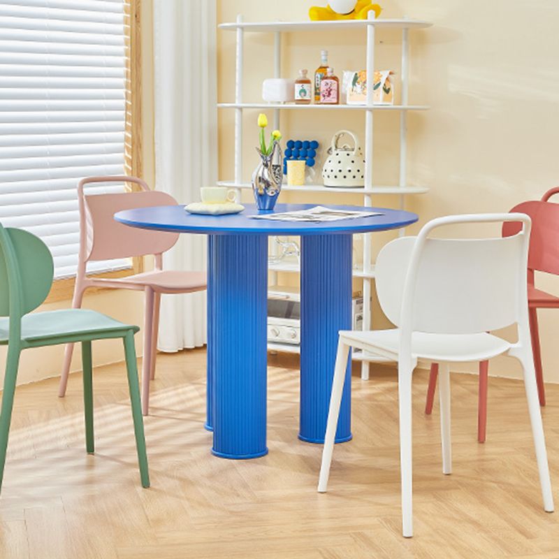 Silla de comedor de plástico de estilo contemporáneo, silla lateral sin brazos para cocina