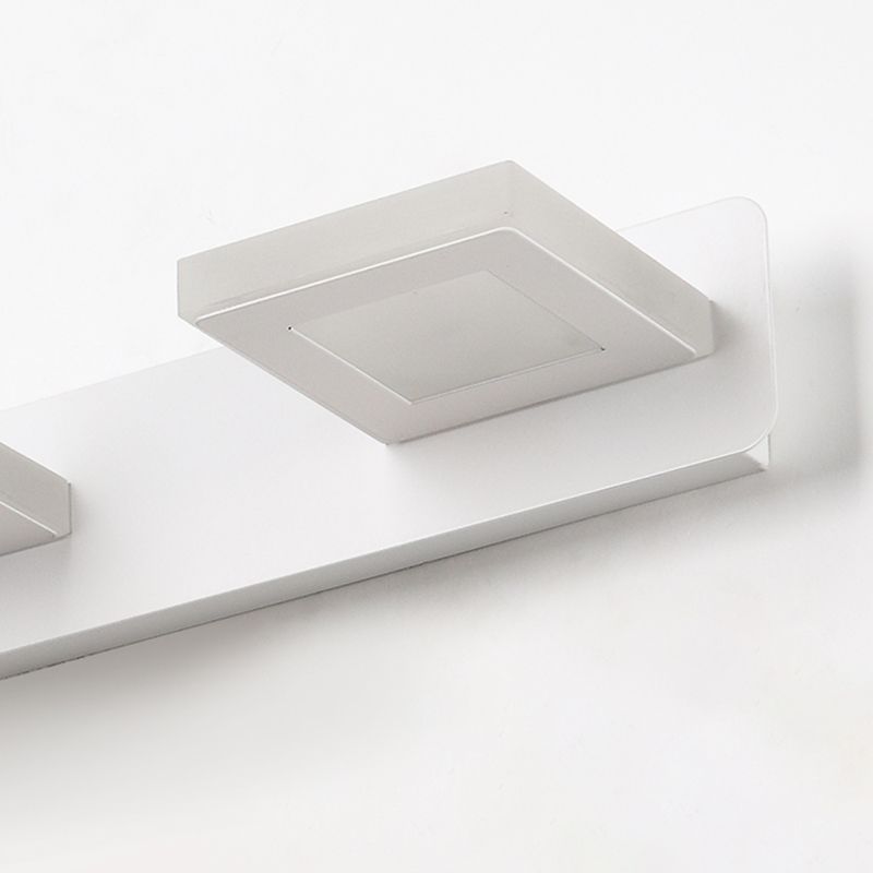 Luce di vanità bianca moderna a 3 luci a specchio a led luce anteriore con ombra acrilica per bagno