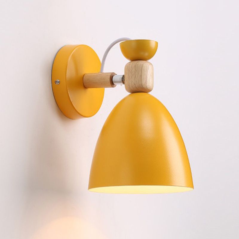 Contemporary Wall Light Wooden Macaroon Wall Light Sconce for Living Room