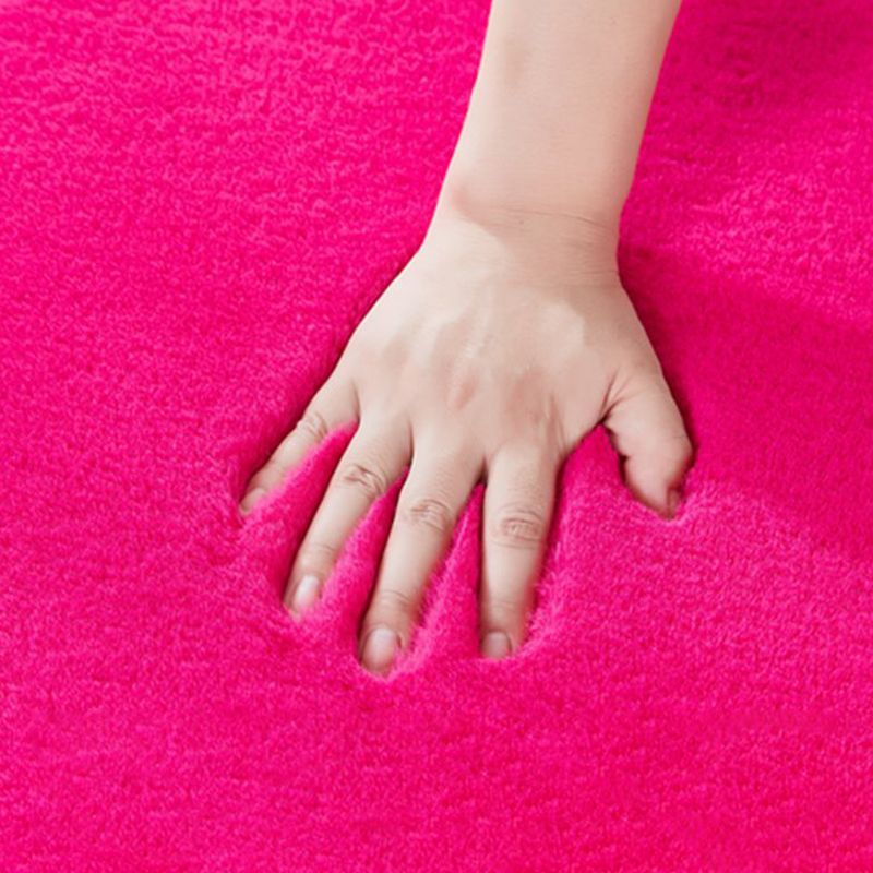 Minimalist Solid Color Carpet Funky Washable Rug Polyester Stain Resistant Area Rug for Living Room