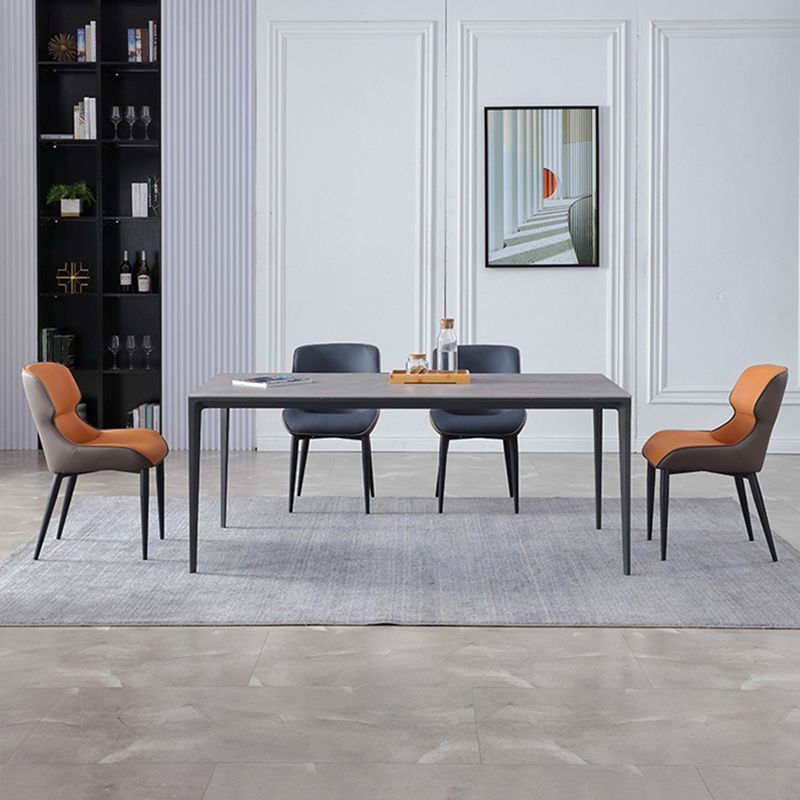 Modern Leather Curved Sloped Arm Chair Parsons Chair for Brasserie