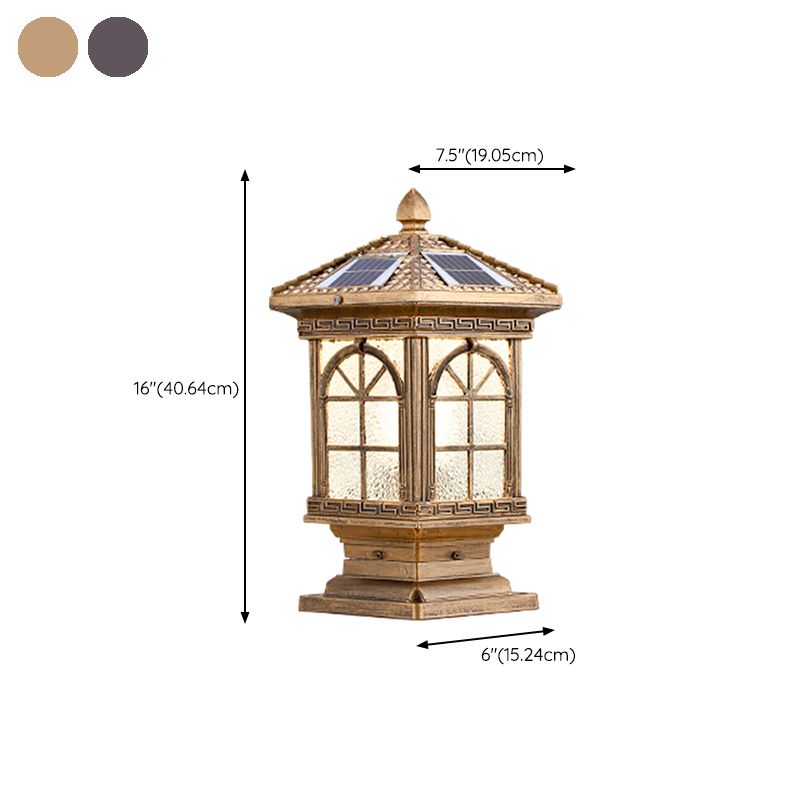 Contemporary Pillar Lighting Fixture Creative LED Solar Lamp for Garden