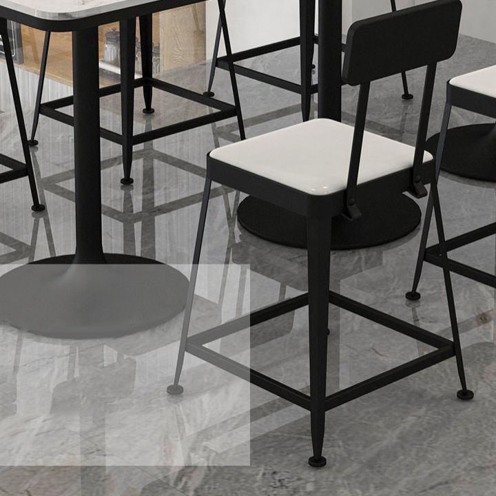 Modern Stone and Metal Dinette Set 1/2/5 Pieces White Table Set for Coffee Shop