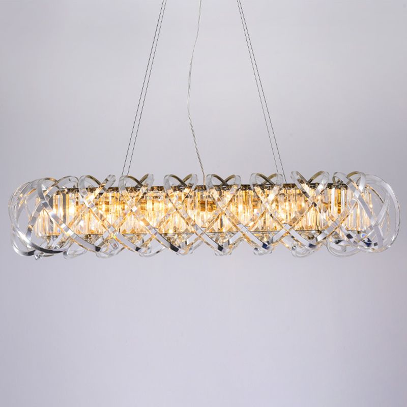 Postmodern Simplicity Geometric Hanging Chandelier Stainless Steel Suspension Lighting for Living Room