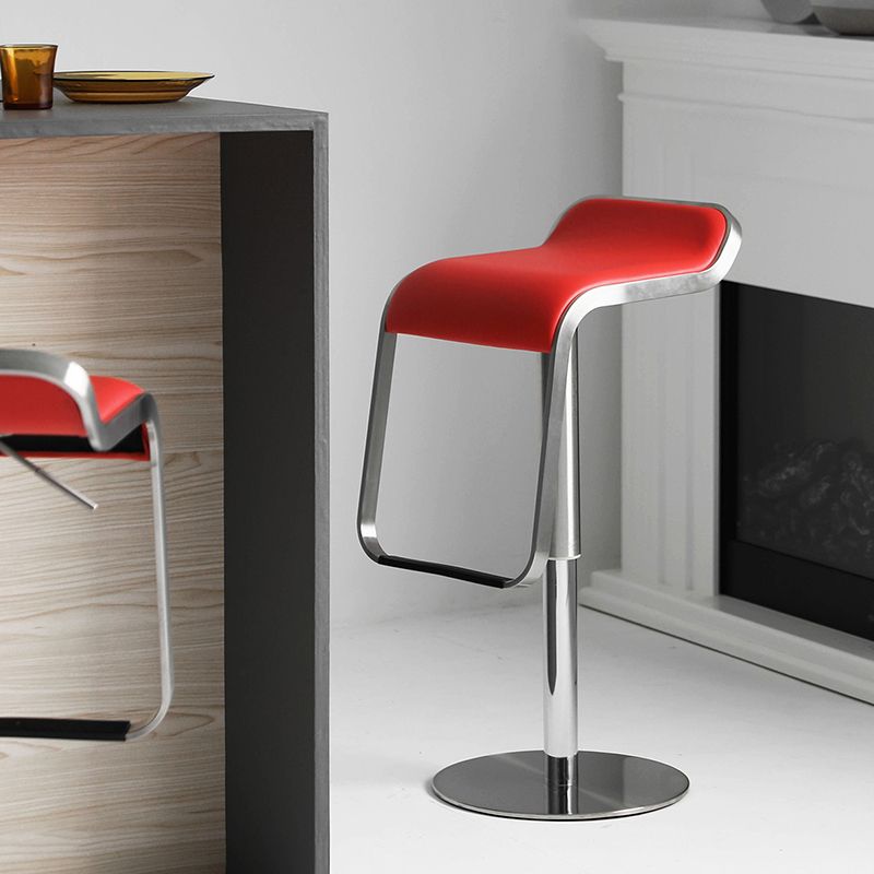 Contemporary Low Back Indoor Armless Bar Stool with Metal Base
