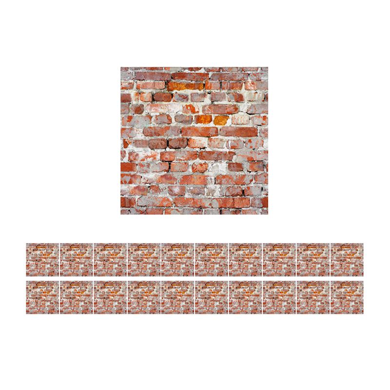 Rustic Aged Brick Look Wallpaper Panel Set Red-Brown Bedroom Wall Art, 8.6-sq ft, Self Sticking