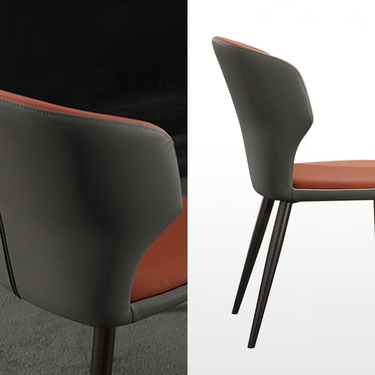 Modern Leather Dining Room Chair Wingback Armless Chair for Restaurant Use