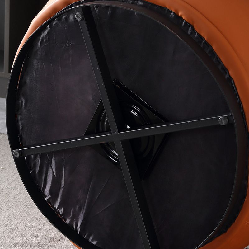 Contemporary 33.5"Wide Genuine Leather Pillow Back Swivel Armless Chair