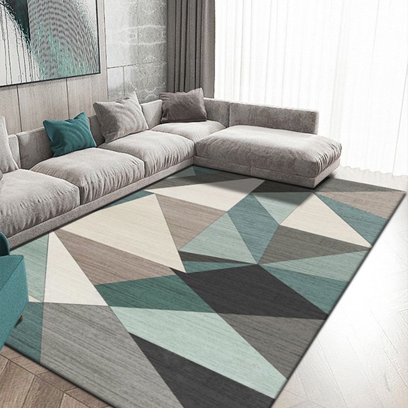 Novelty Living Room Rug Multi Colored Geometric Indoor Rug Polypropylene Non-Slip Backing Pet Friendly Carpet