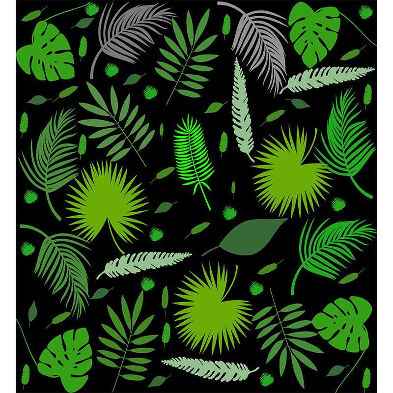 Horizontal Illustration Mural Wallpaper Tropical Plants Room Wall Mural