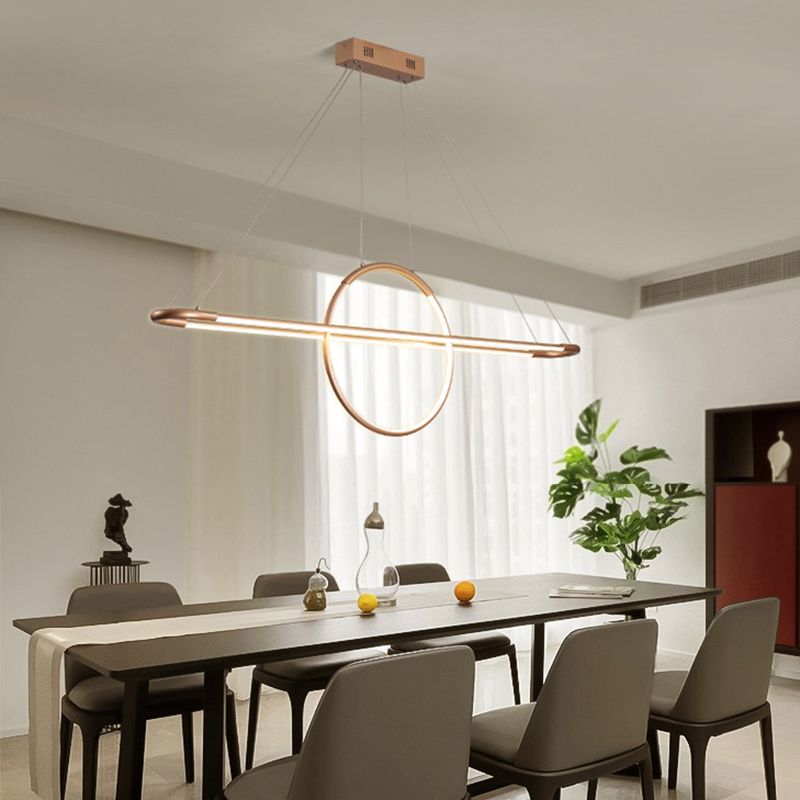 Geometric Island Light Modern Kitchen Island Lighting Metal 2 Light Island Ceiling Light
