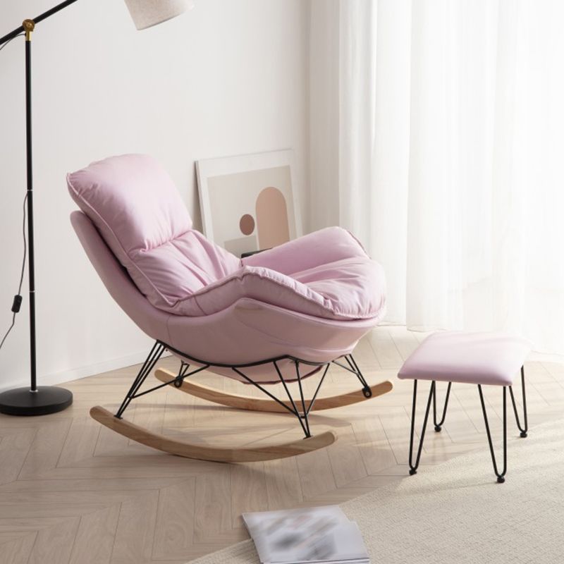 Modern Rocker Chair Upholstered with Light Legs Glider for Living Room