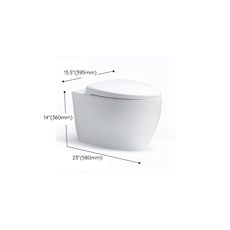 Modern White Siphon Jet Flush Toilet One-Piece Wall-mount Toilet for Bathroom