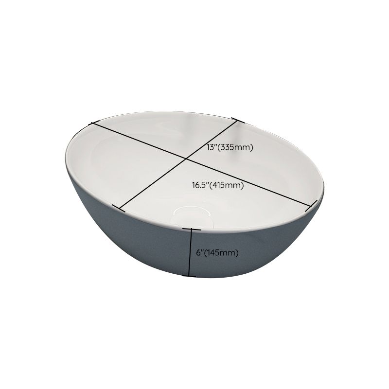Modern Style Vessel Bathroom Sink Round Ceramic Vessel Bathroom Sink